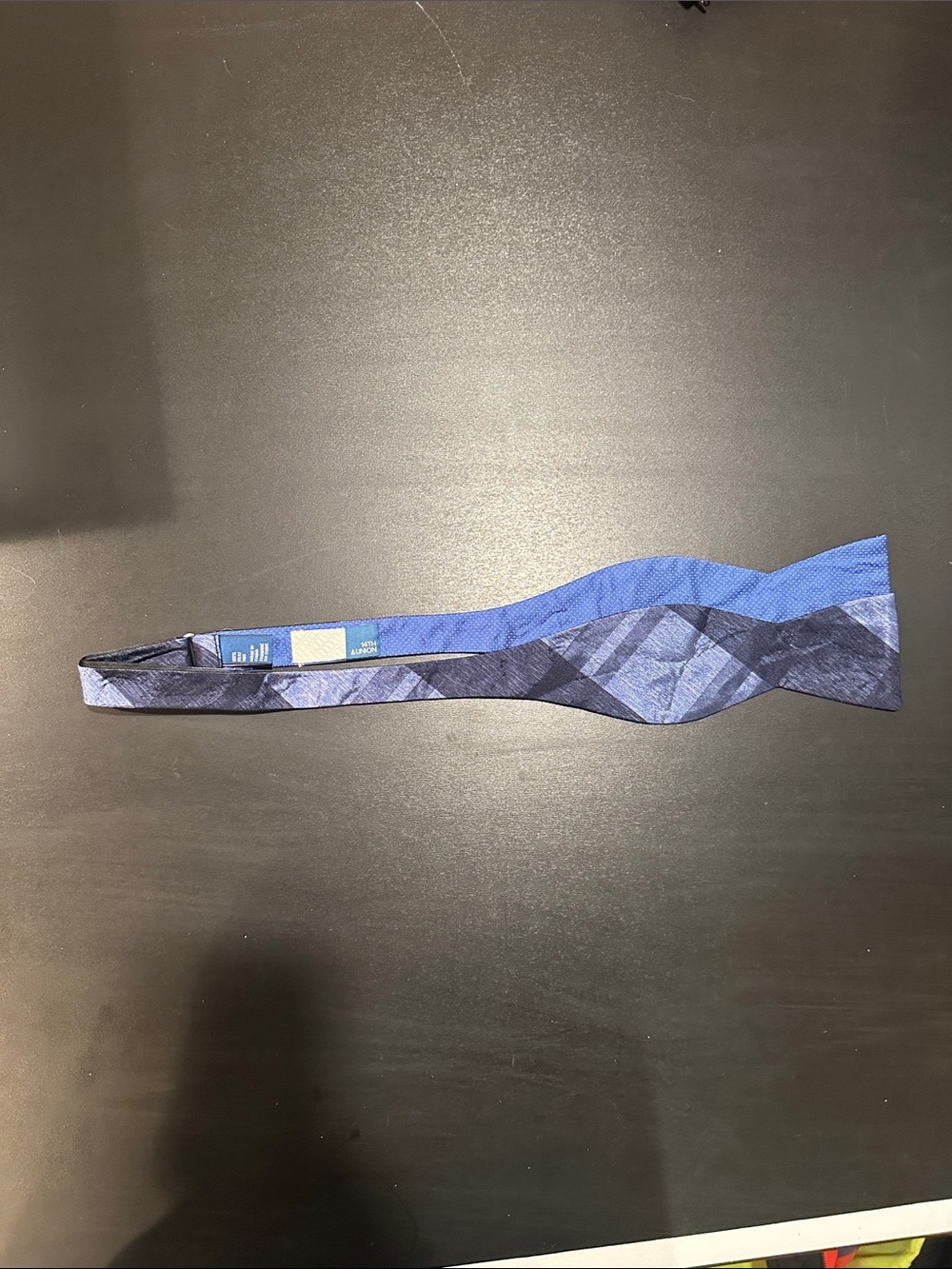 14th & Union Men's Self-Tie Bow Tie in Blue and Navy Plaid
